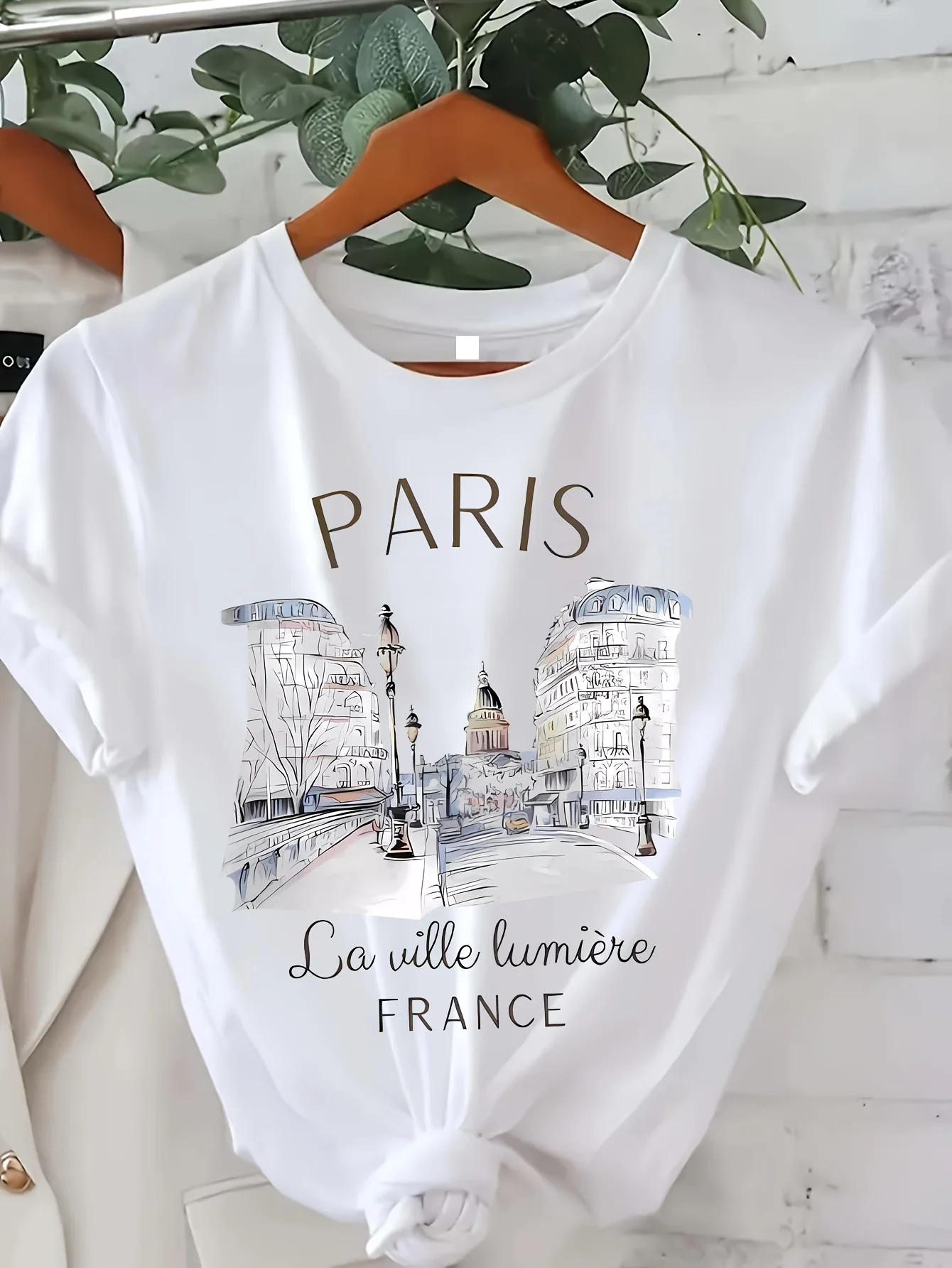 Street Fashion Paris - Modna koszulka z nadrukiem paryskim, damska