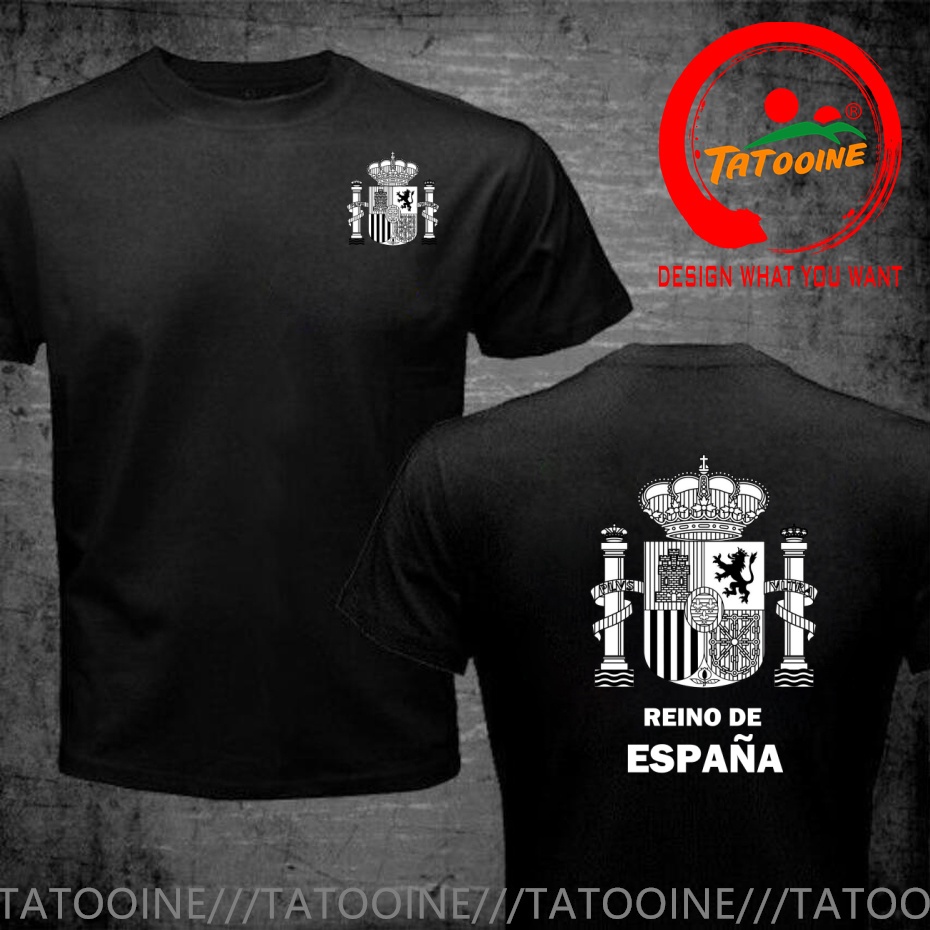 Street Fashion In Spain - Godło narodowe Hiszpanii Czarno-biały herb Koszulka