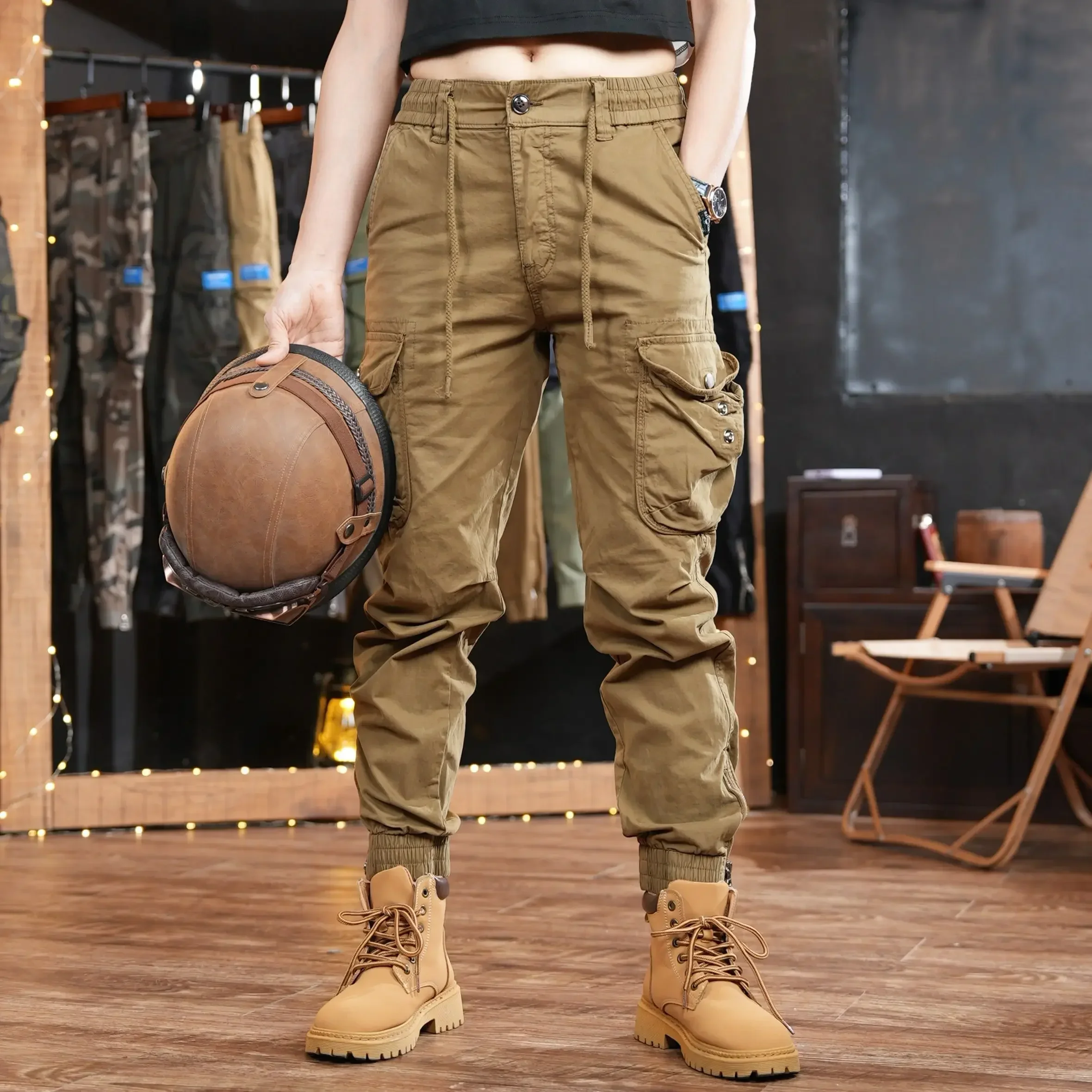 Street Fashion Harajuku - Spodnie outdoorowe z wieloma kieszeniami Spodnie