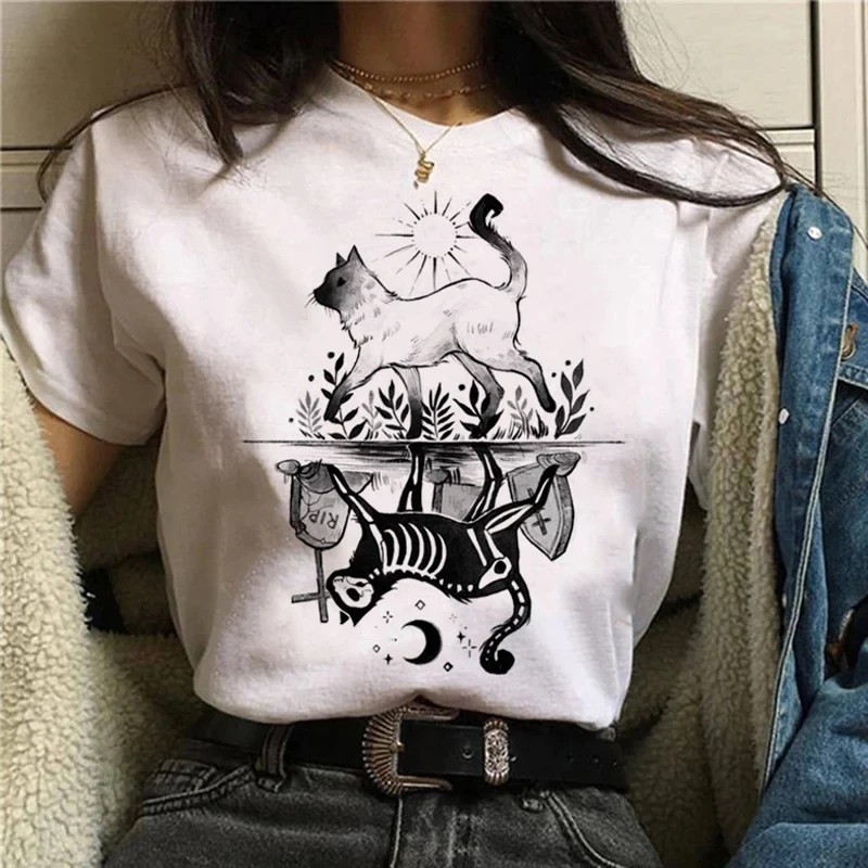 Cartoon Halloween Cat T-shirt  – Street Fashion Asian recenzja i cena