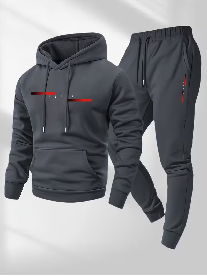 Męski, modny zestaw z nadrukie – Street Fashion Hoodie recenzja i cena