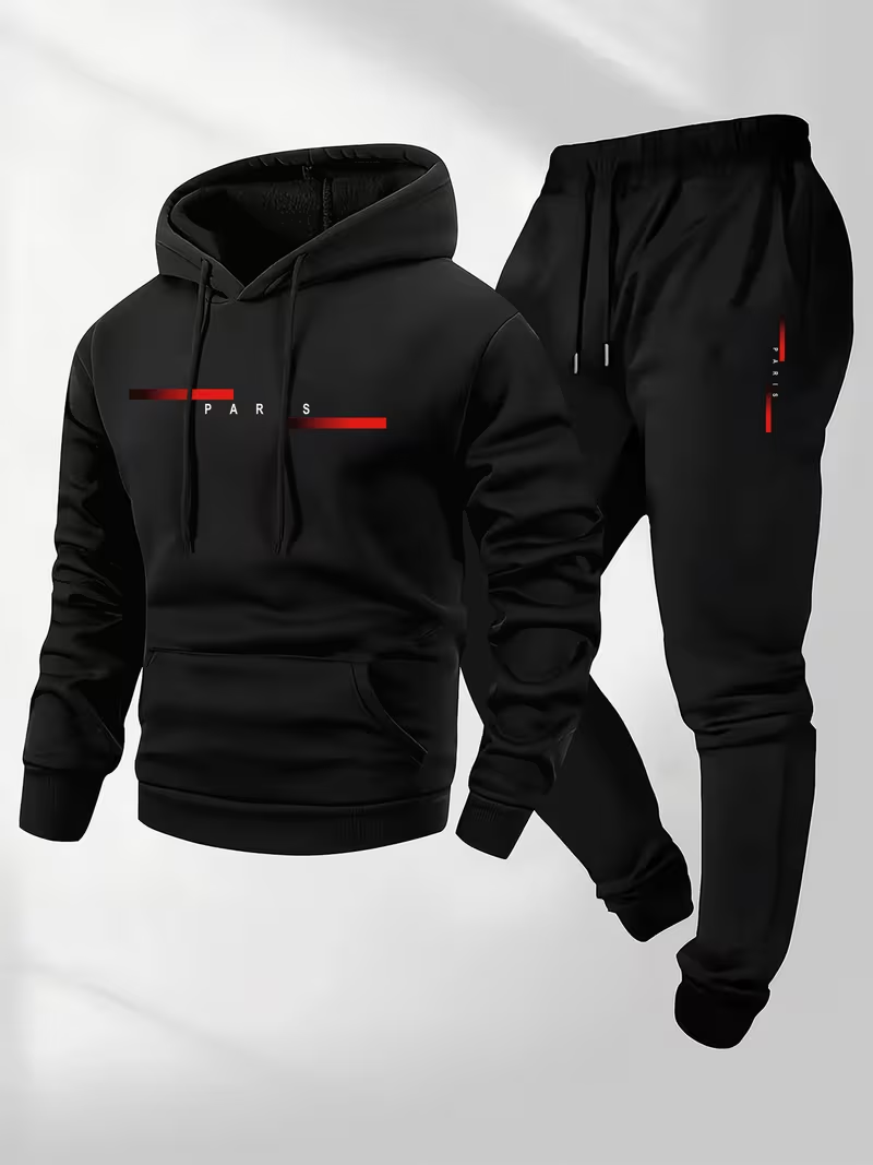 Męski, modny zestaw z nadrukie – Street Fashion Hoodie recenzja i cena