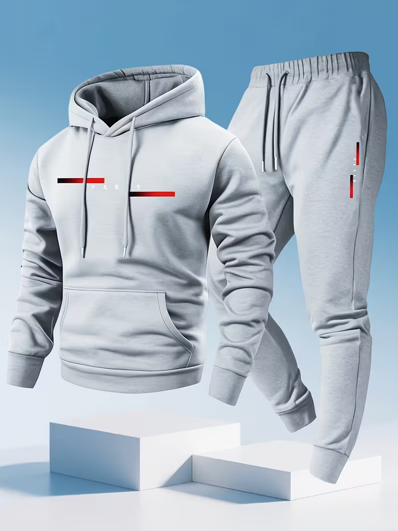Męski, modny zestaw z nadrukie – Street Fashion Hoodie recenzja i cena