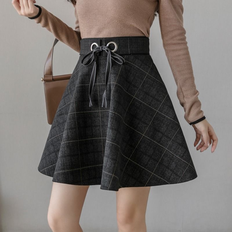 Wysoka talia w kratę Vintage k – Street Fashion Now recenzja i cena